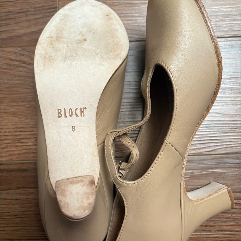 Leather Bloch T-strap Character Shoes - Picture 2 of 5